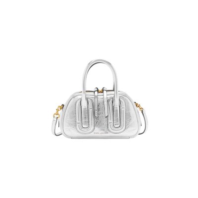THE BABE MINI TOP HANDLE IN METALLIC LEATHER